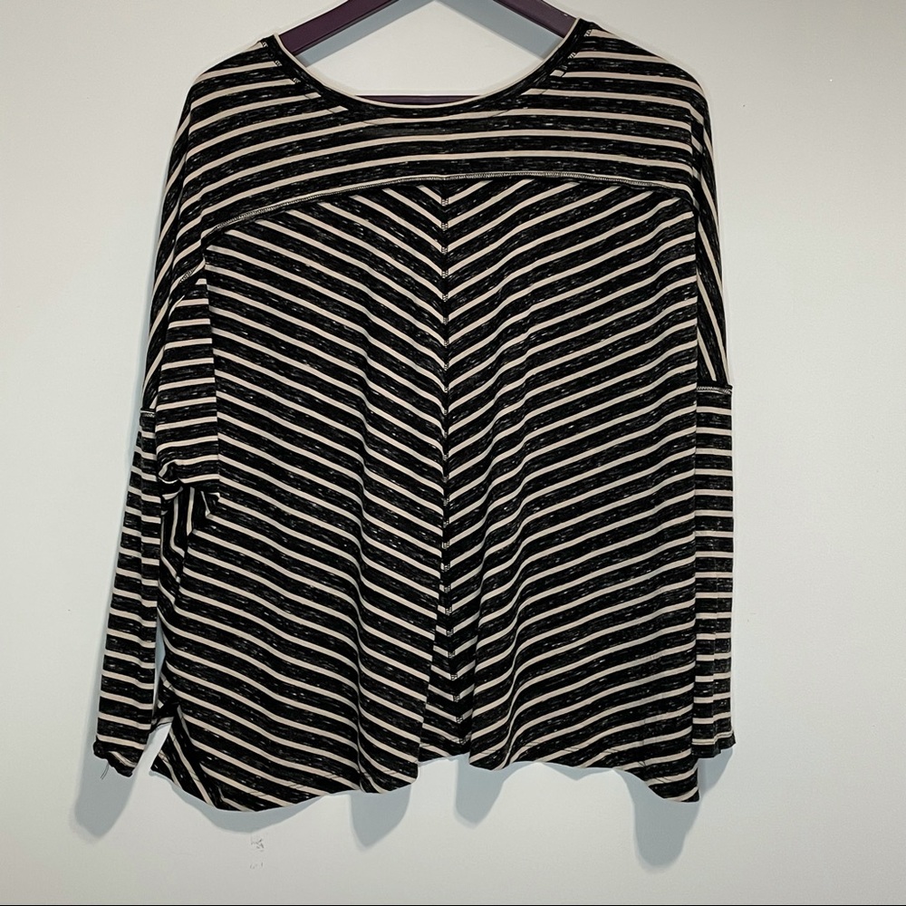Free People Oversized Striped Long Sleeve Top - Picture 4 of 7